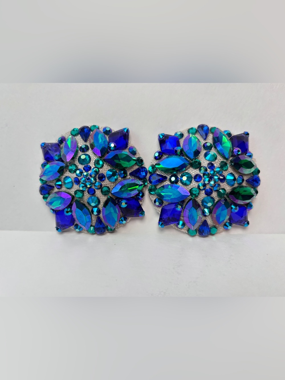 Blue-Green Rhinestone Reusable Pasties - Picture 5 of 8
